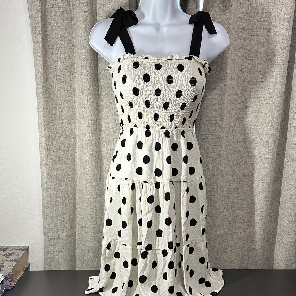Monteau Black & White Polka Dot Dress
